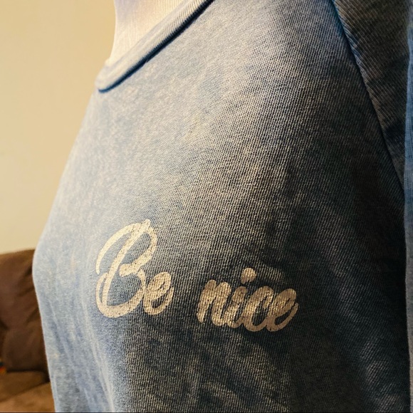 Blank Paige Blue Be Nice Sweater Cropped with Long Sleeves and a denim wash - Picture 3 of 8